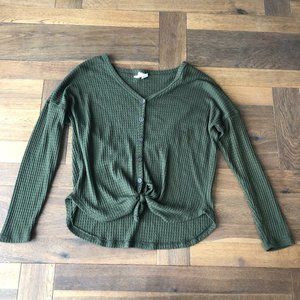 Sky and Sparrow Green Button Down Sweater